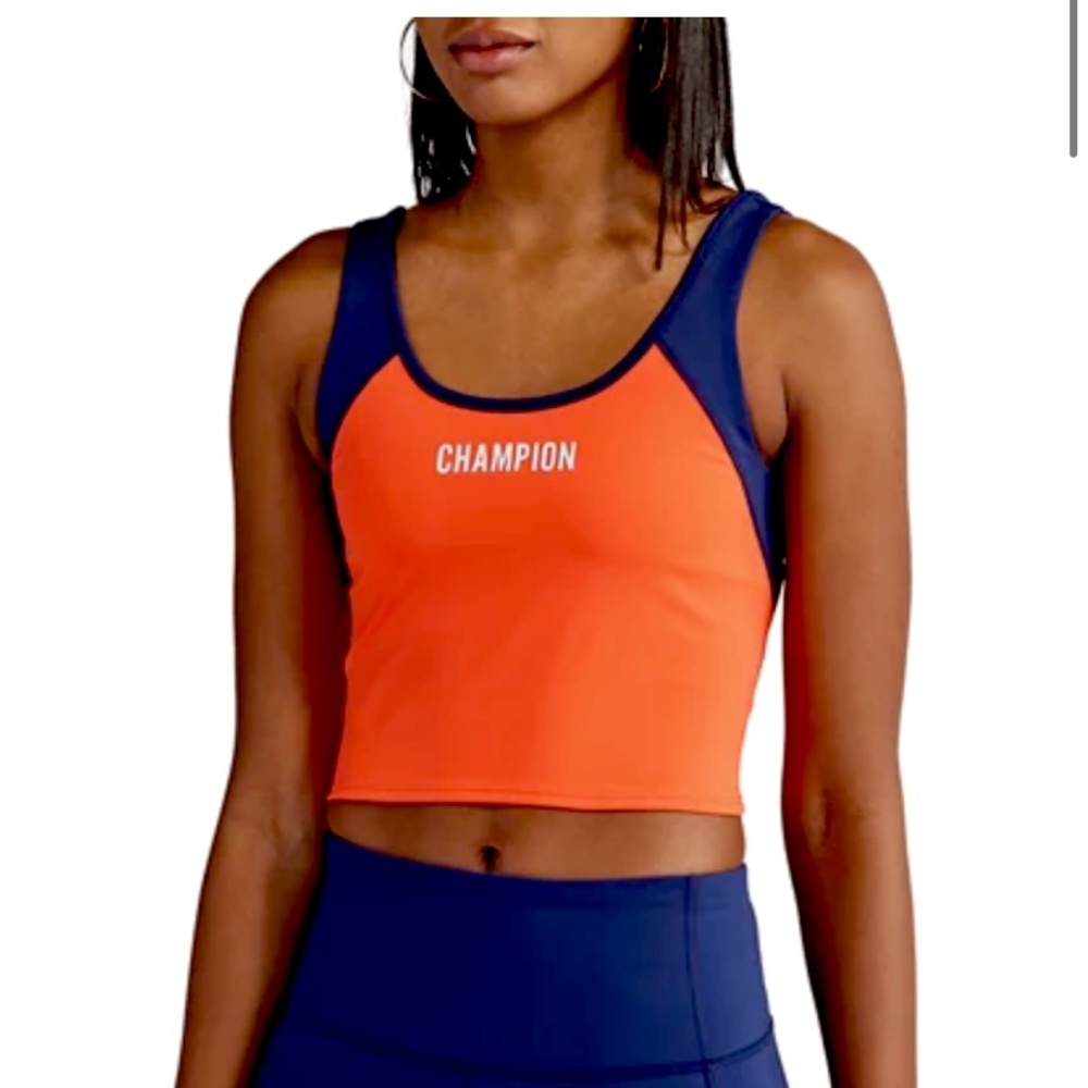 NWT CHAMPION ABSOLUTE ECO CROP TANK TOP: POPPY ORANGE NWT: SZ XL
